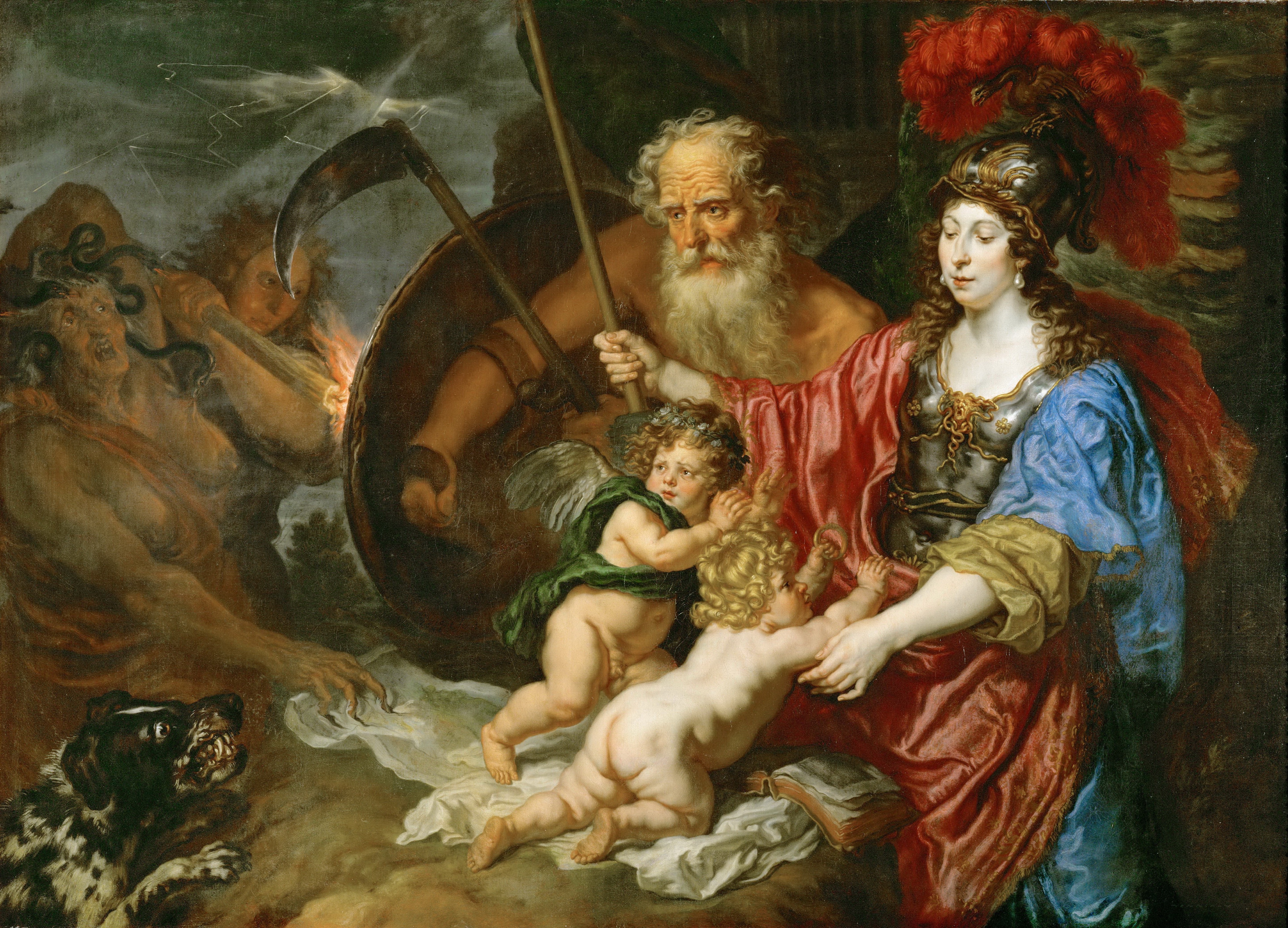 Minerva and Saturn Protecting Art and Science from Envy and Lies